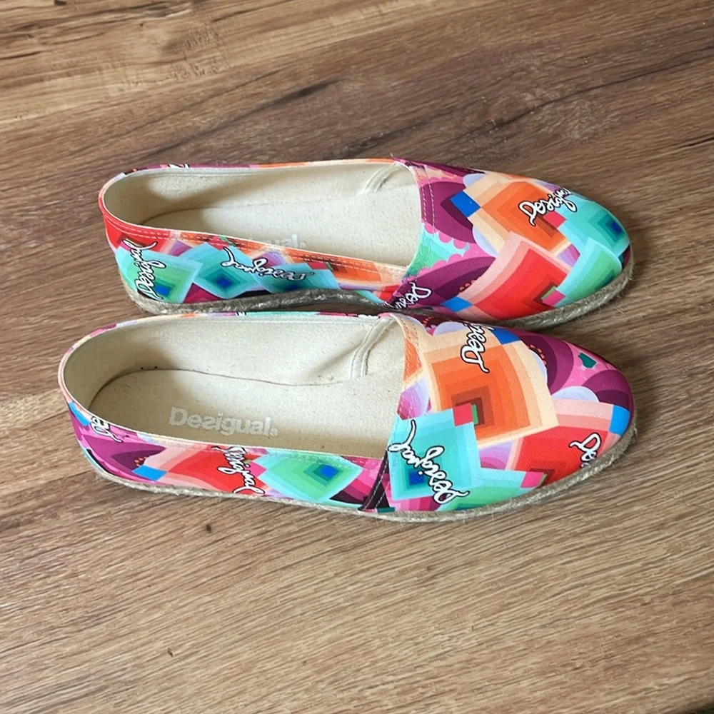 Desigual Beach Plana espadrille deck shoes, size 39 (US 8)